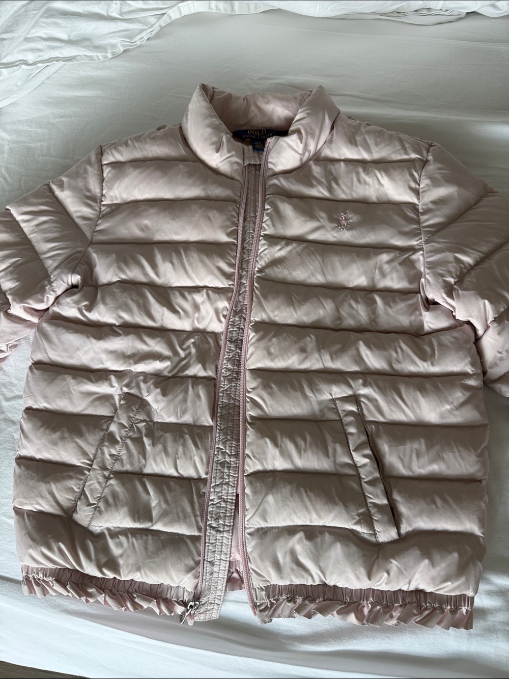 Ralph Lauren Light Pink Quilted Puffer Jacket for Kids